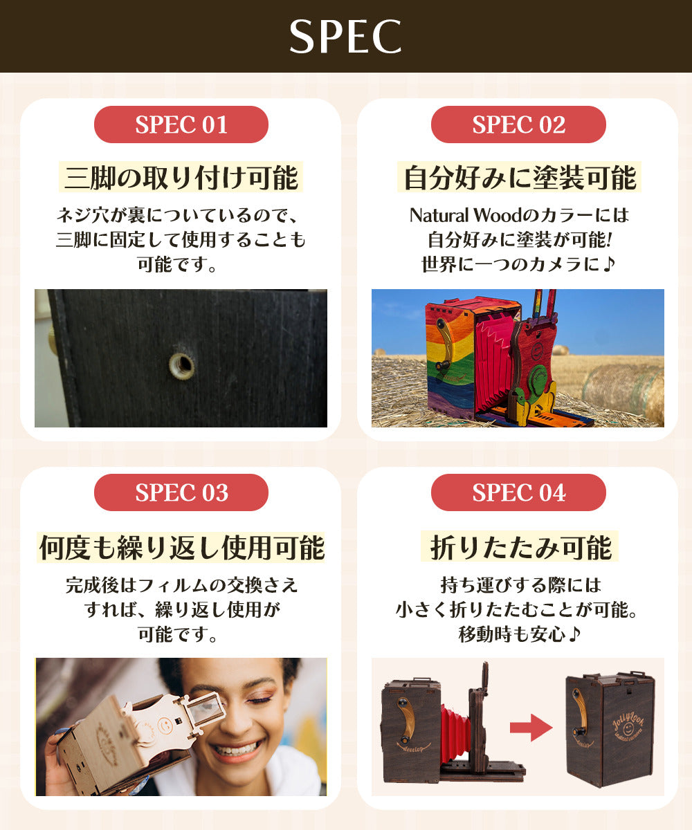 JollyLook ピンホール SQUARE インスタントフィルムカメラ DIYキット